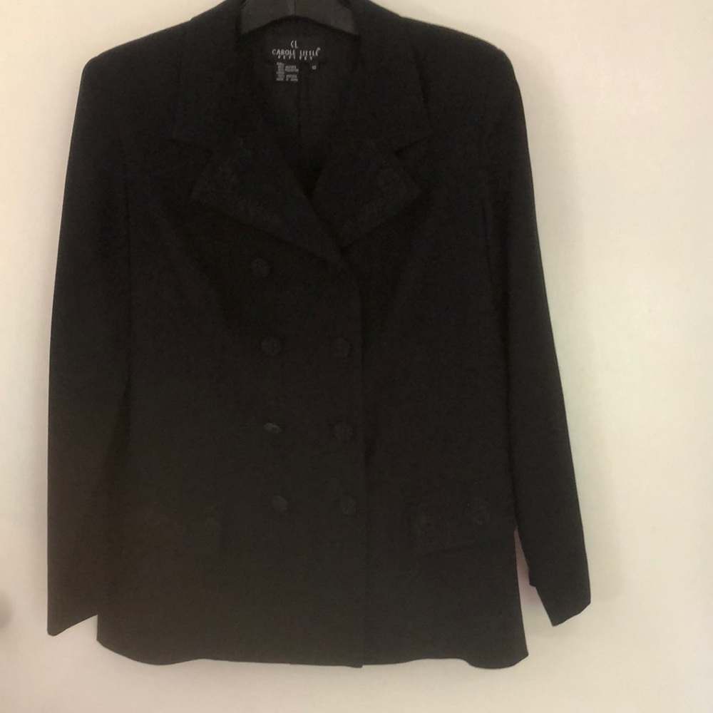 Carole Little Vintage 90s Black Beaded Jacket Women's Size 10